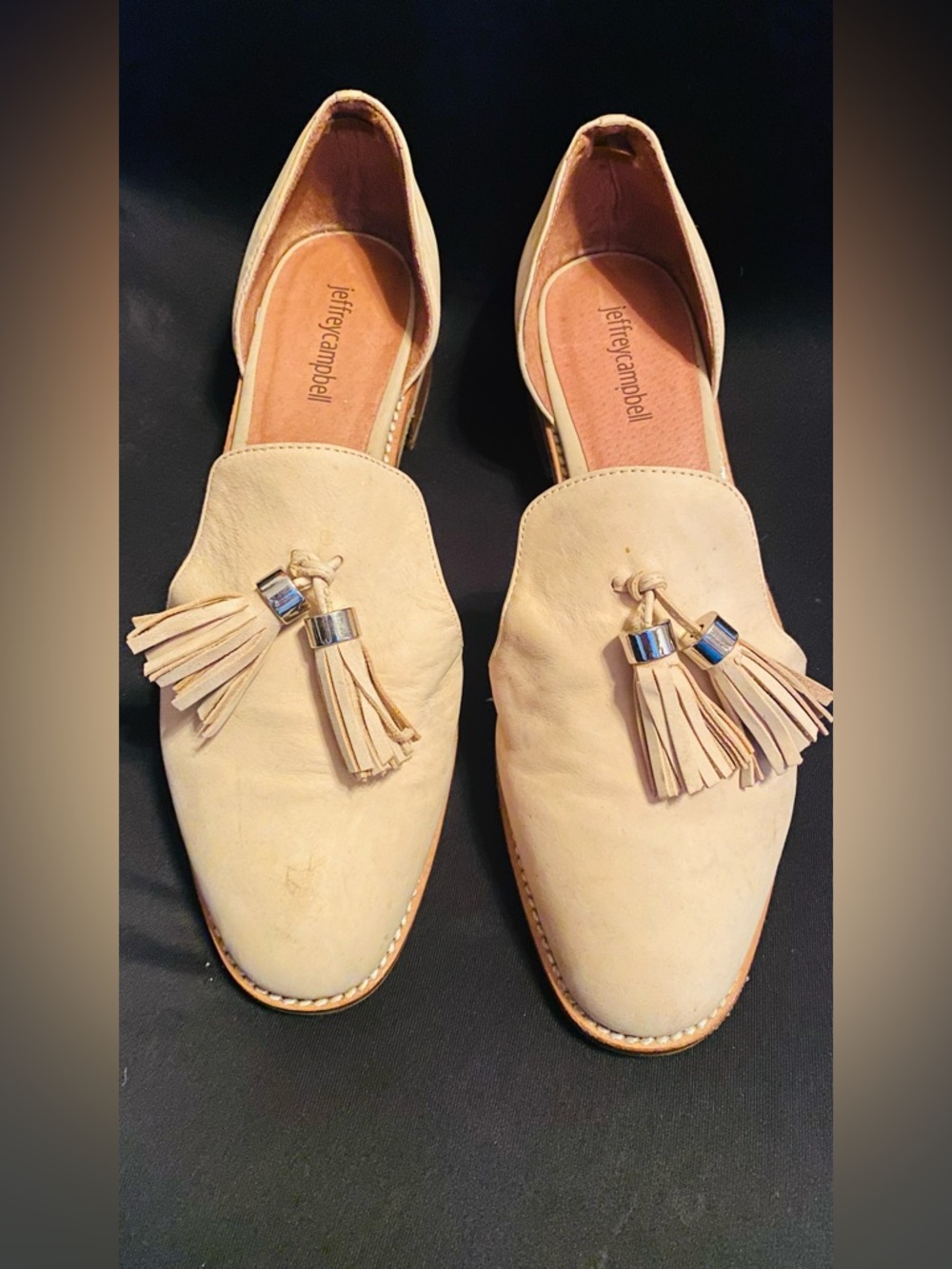 Jeffrey Campbell Cream Tassel Loafers